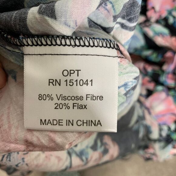 OPT anthropologie Floral Maxi Dress Long Sleeve Black Romantic Spring Dress Sz M - Picture 5 of 7